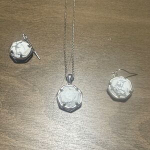 Kendra Scott Silver and White Earrings